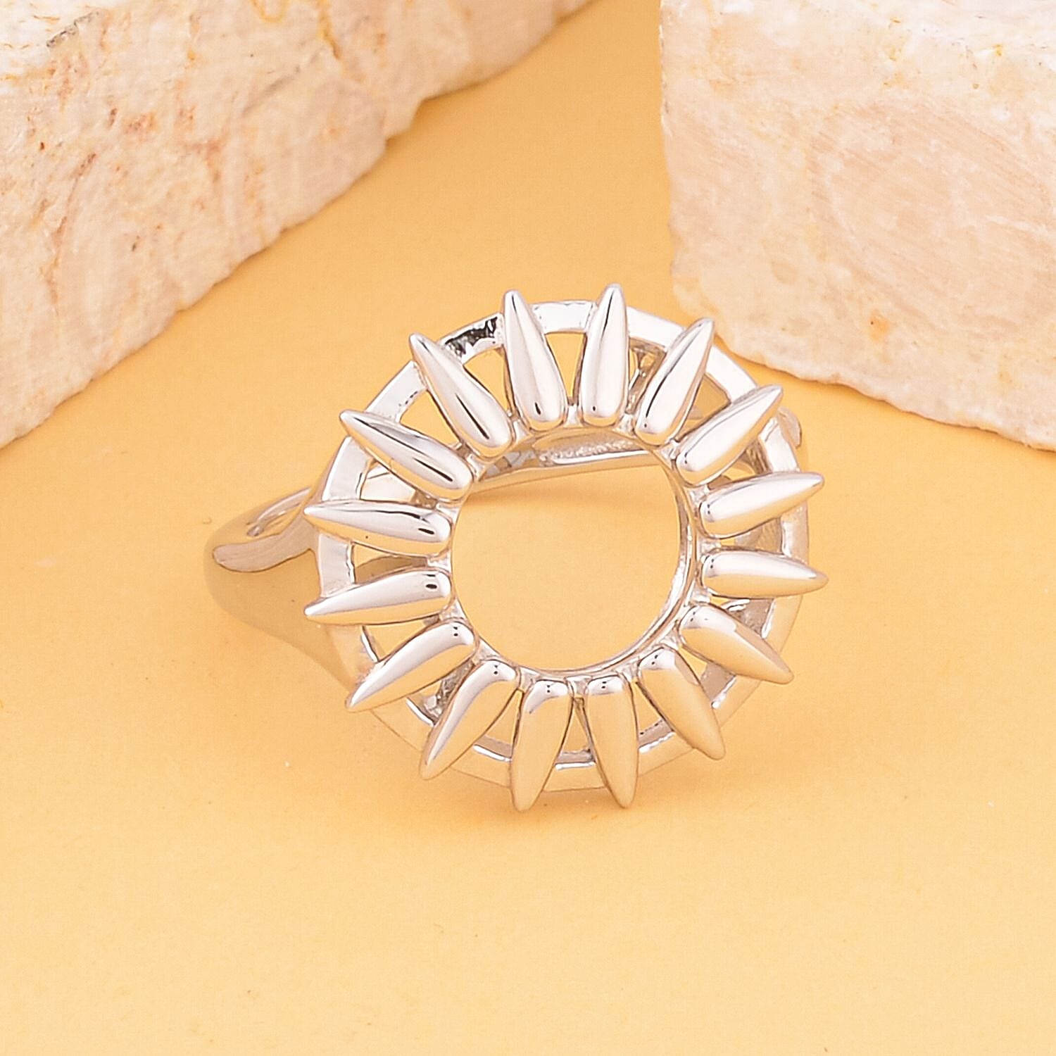 LucyQ Petal Collection - Rhodium Overlay Sterling Silver Ring