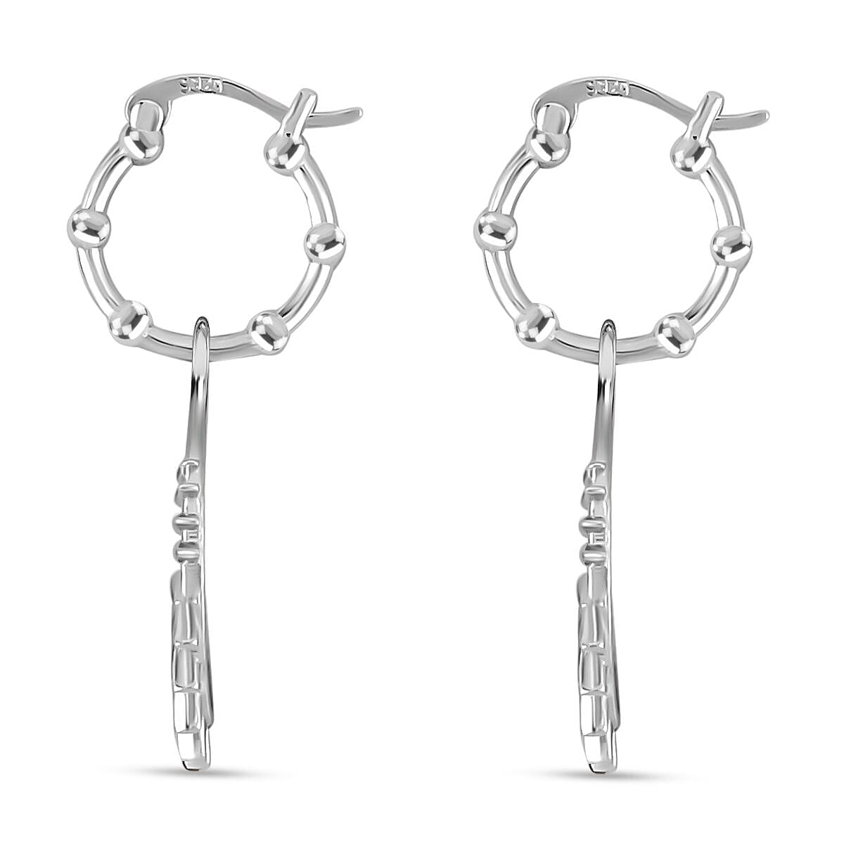 Petal Collection - Rhodium Overlay Sterling Silver Earrings
