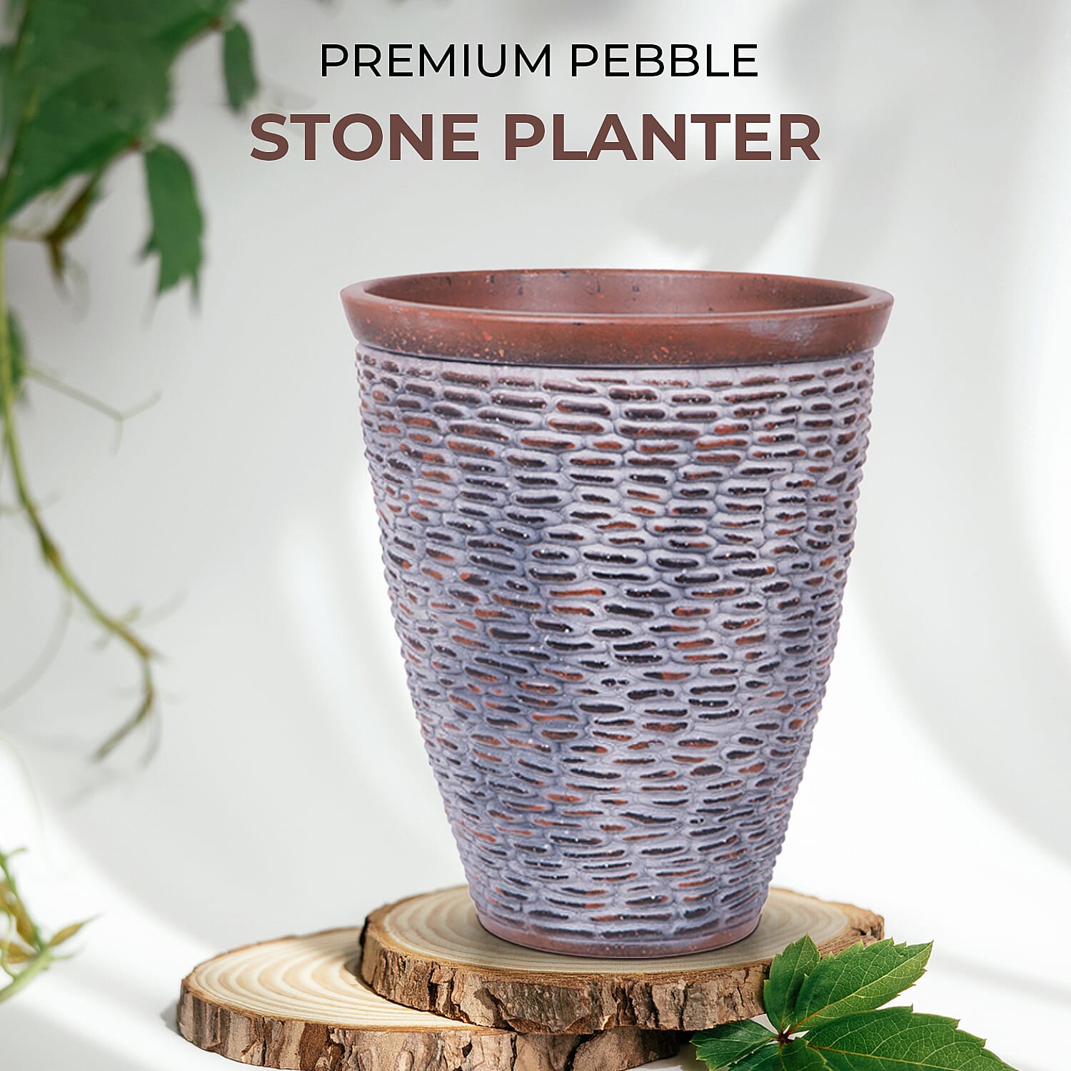 Premium Pebble Stone Planter 37cm Diameter