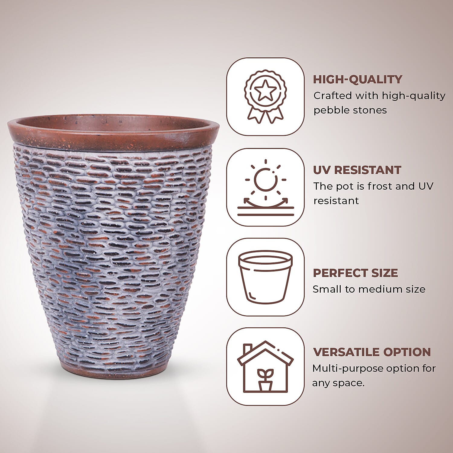 Premium Pebble Stone Planter 37cm Diameter