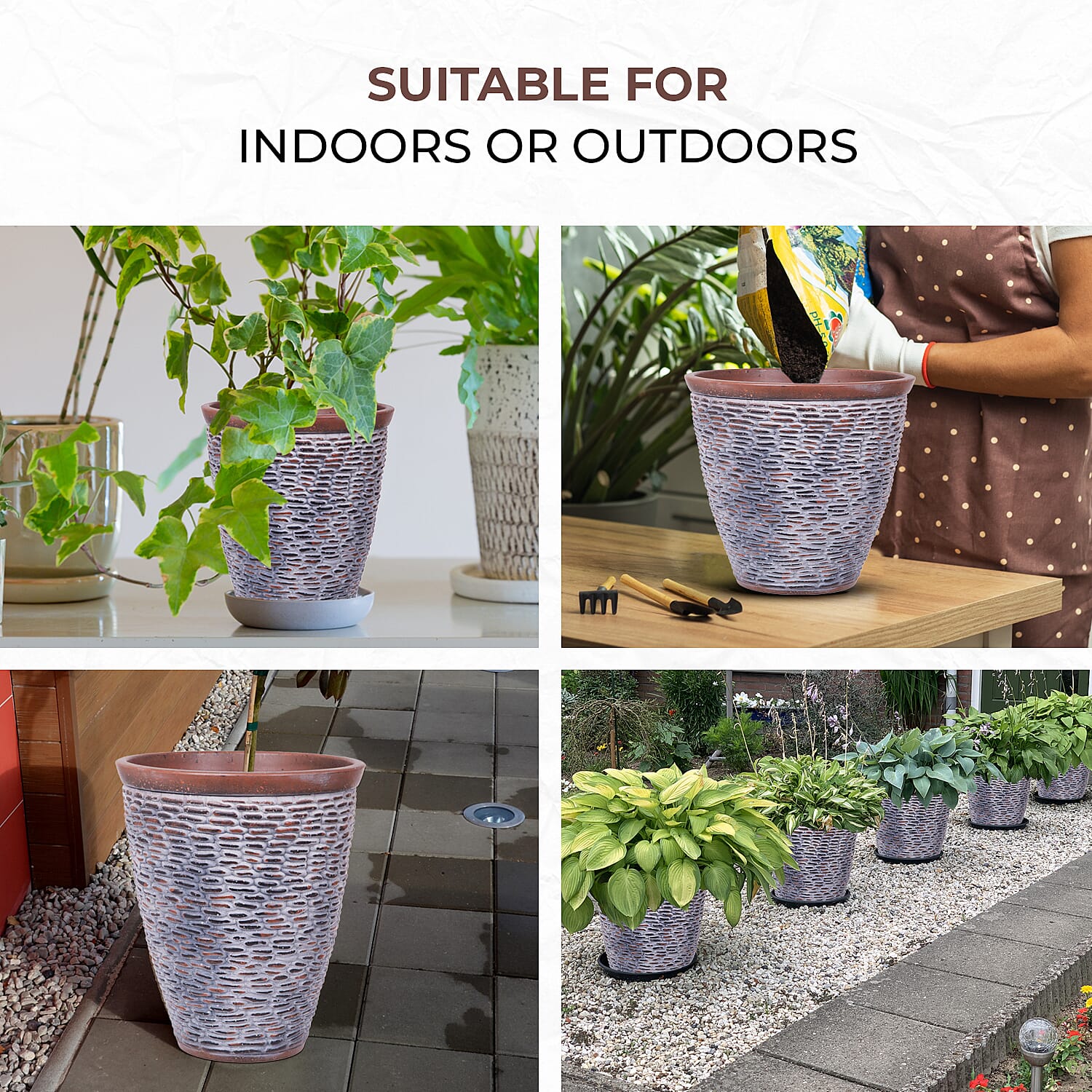 Premium Pebble Stone Planter 37cm Diameter