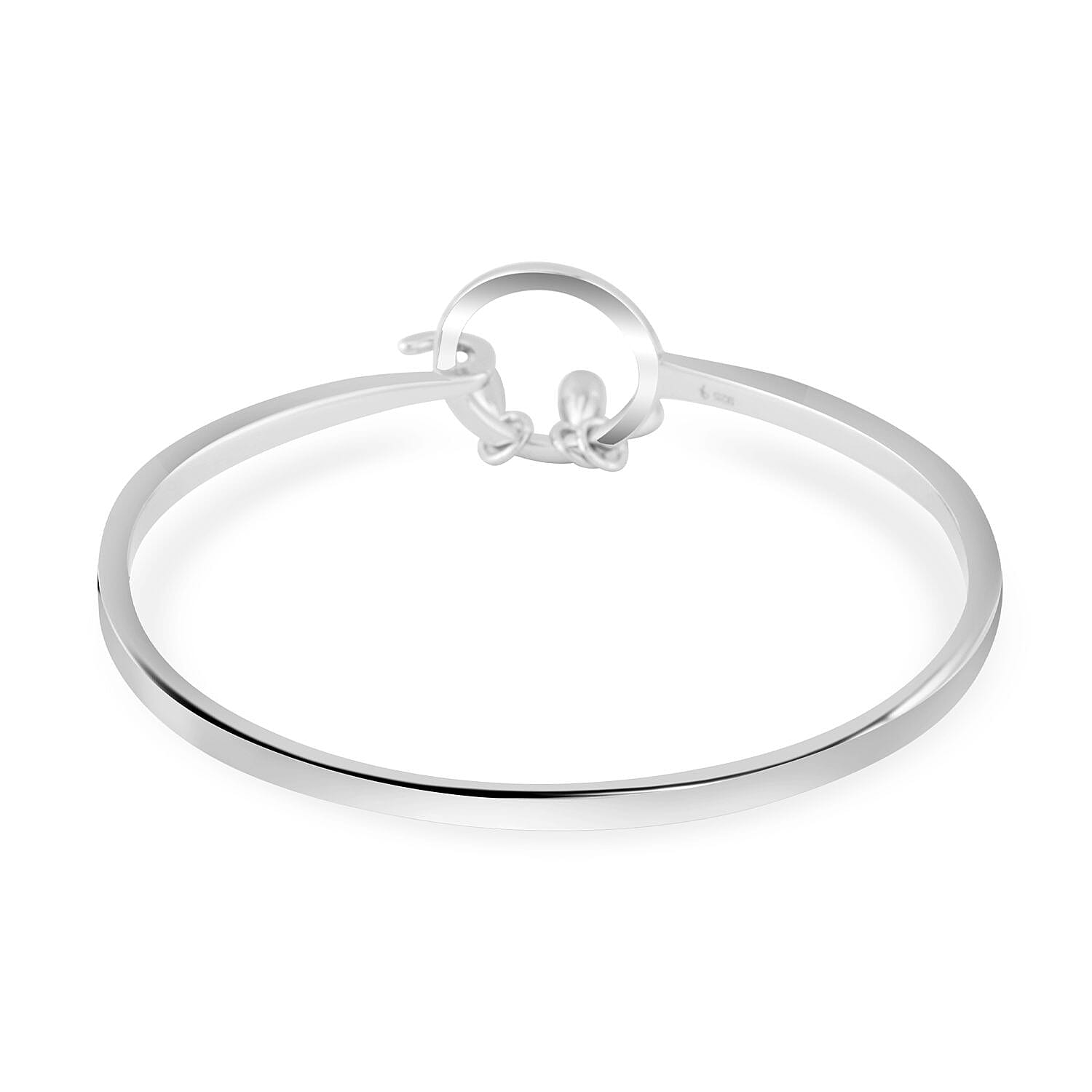 Lucy Q Drip Collection - Rhodium Overlay Sterling Silver Bangle (Size 7.5)
