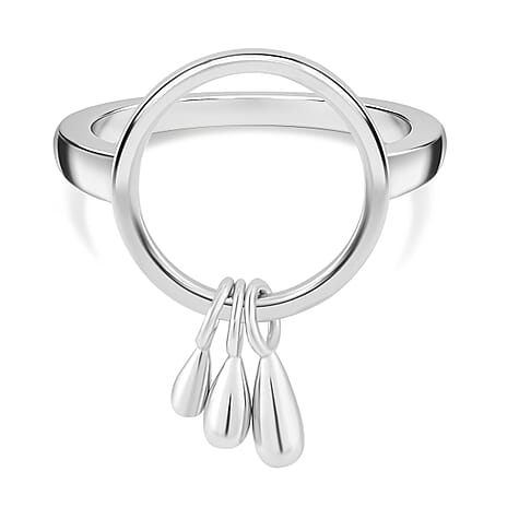 LucyQ Drip Collection - Rhodium Overlay Sterling Silver Ring