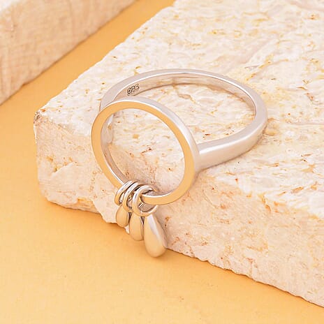 LucyQ Drip Collection - Rhodium Overlay Sterling Silver Ring