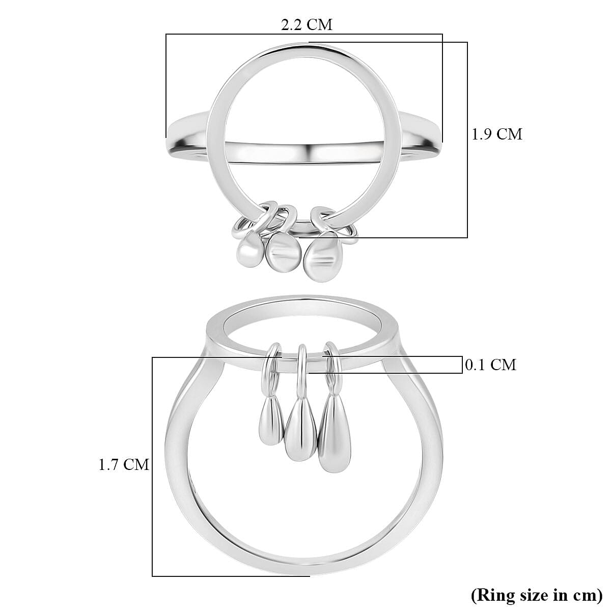 LucyQ Drip Collection - Rhodium Overlay Sterling Silver Ring LucyQ Drip Collection - Rhodium Overlay Sterling Silver Ring