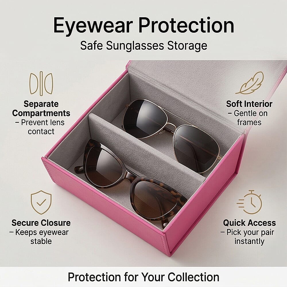 5 Slot Multipurpose Foldable Travel Organizer with Handle (Size 17x13x12 cm) - Pink