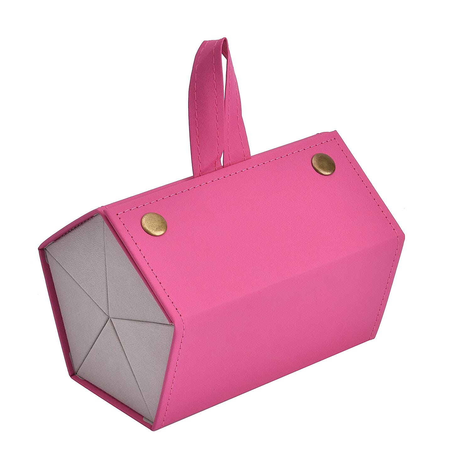 5 Slot Multipurpose Foldable Travel Organizer with Handle (Size 17x13x12 cm) - Pink