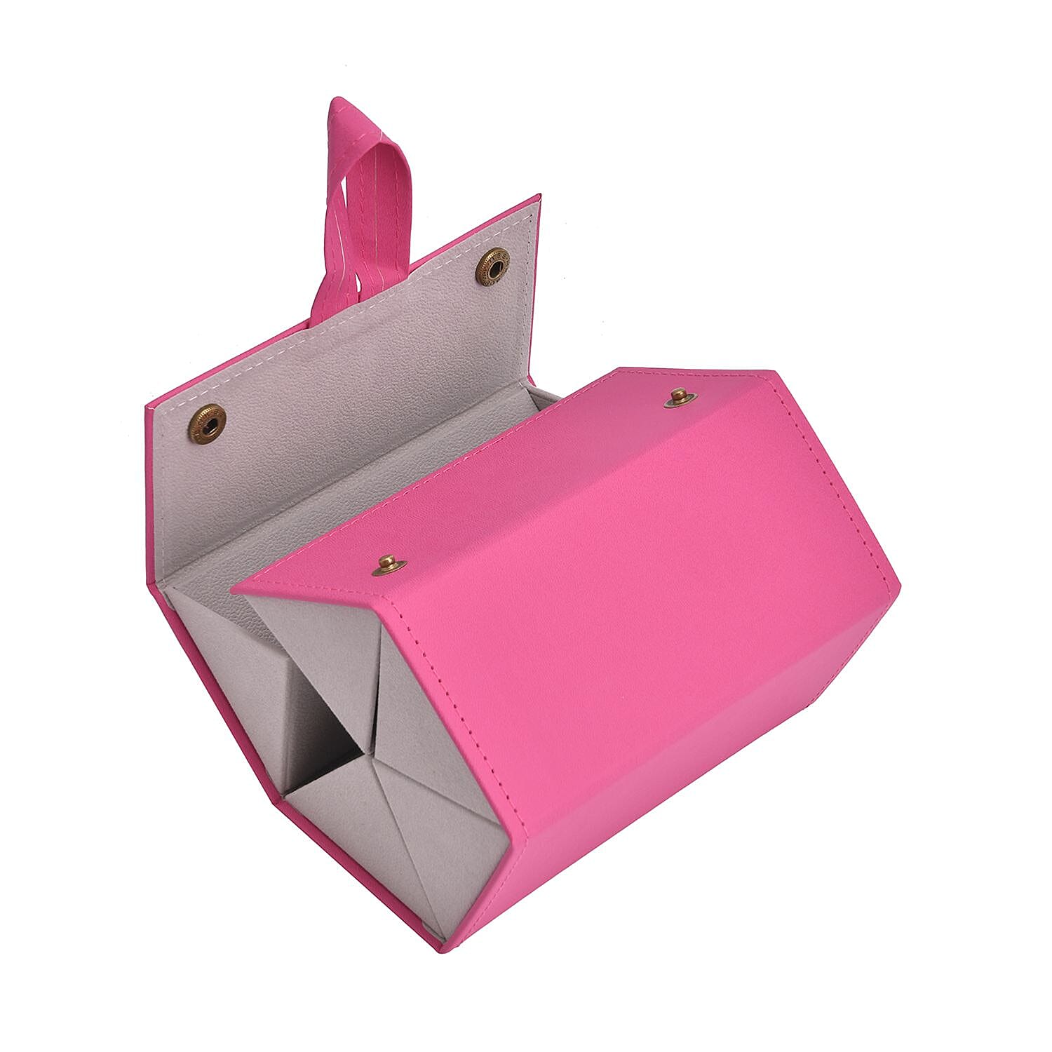 5 Slot Multipurpose Foldable Travel Organizer with Handle (Size 17x13x12 cm) - Pink