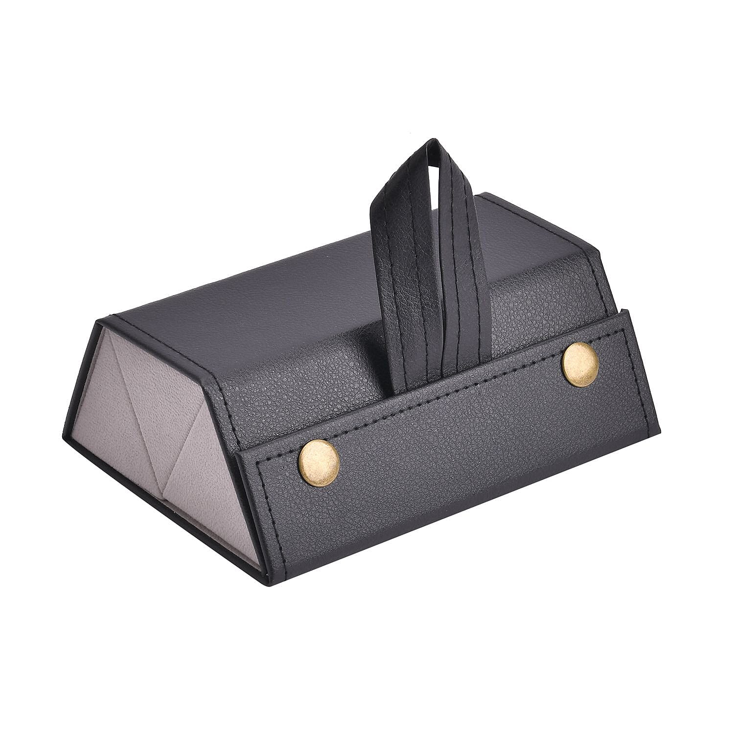 3 Slot Multipurpose Foldable Travel Organizer with Handle (Size 16x12x6 cm) - Black