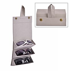 3 Slot Multipurpose Foldable Travel Organizer with Handle (Size 16x12x6 cm) - Black