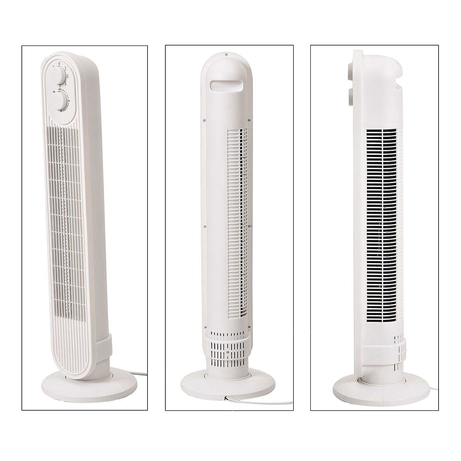 Tower Fan with 3 Speed Setting - Oscillation 31 Inch 45W (1p per Hour Running Cost not including Standard charge)  - White