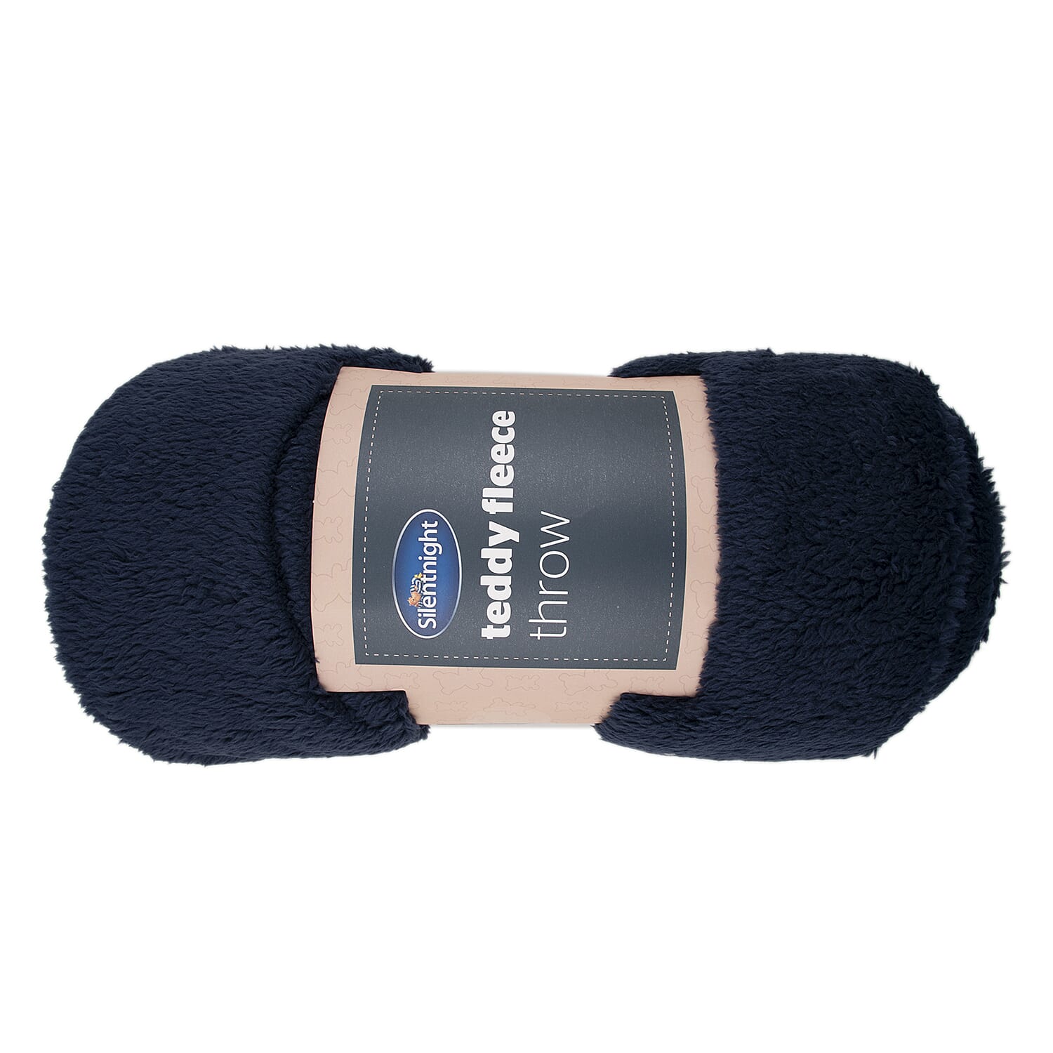 SILENTNIGHT Teddy Fleece Throw (Size 150x125 cm) - Navy