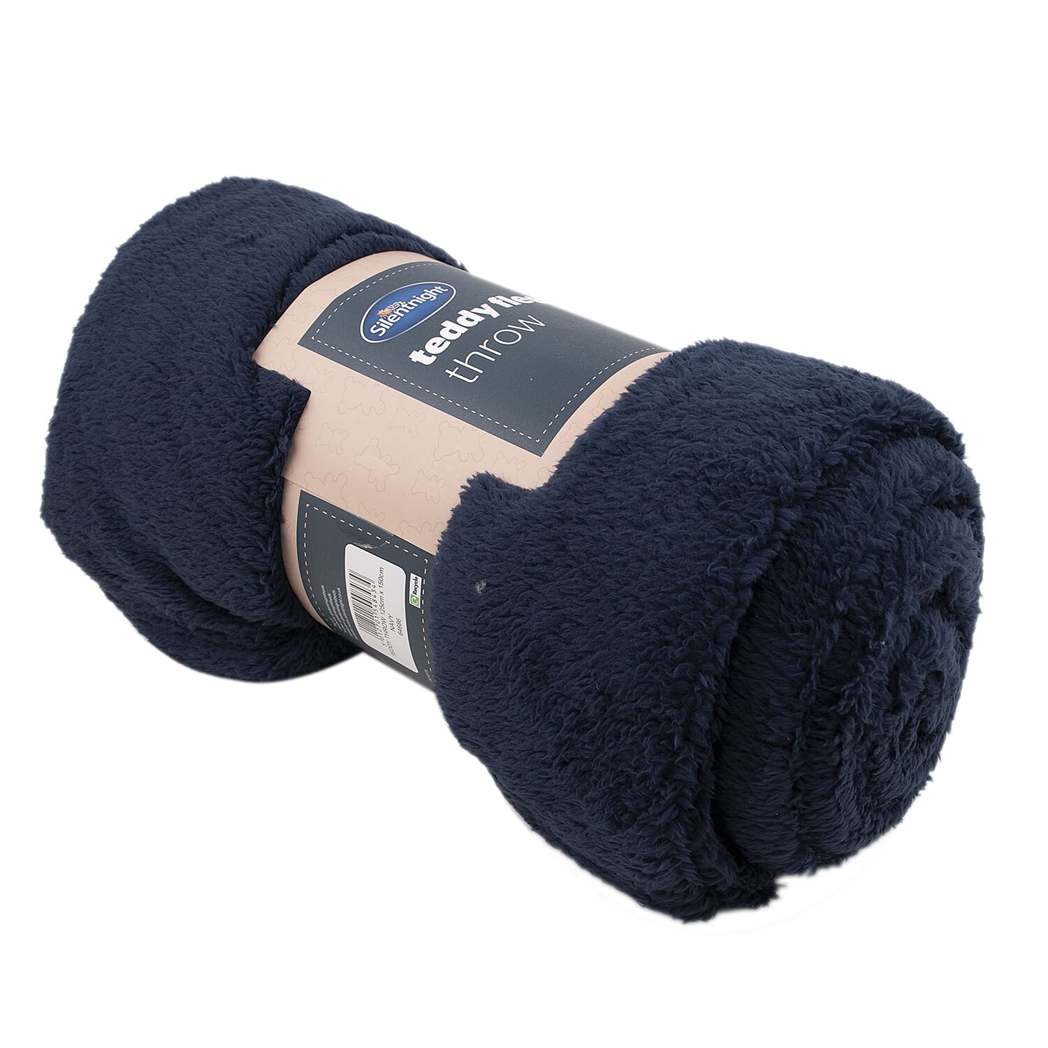 SILENTNIGHT Teddy Fleece Throw (Size 150x125 cm) - Navy