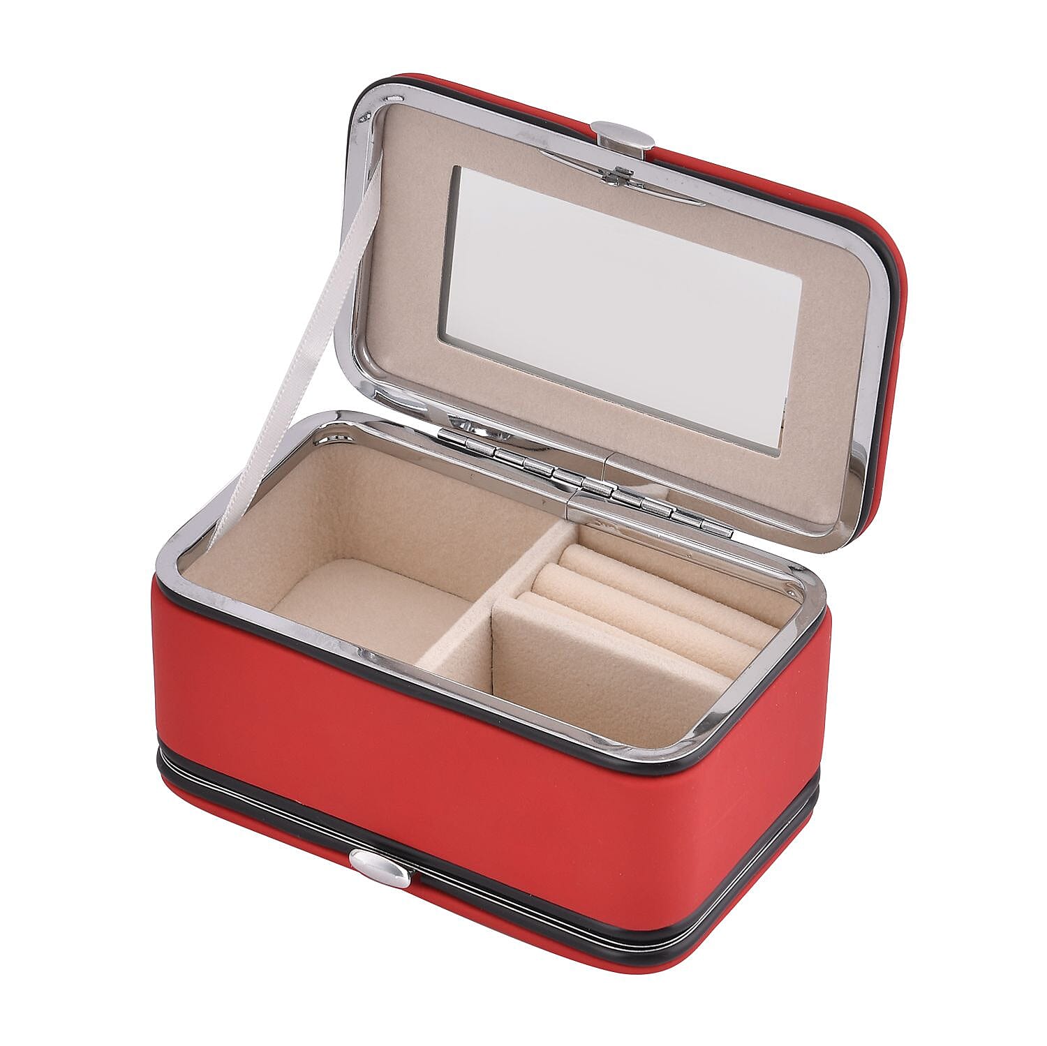 Mega Deal-  Jewellery Organizer with 6 Manicure Set with a  Bracelet (Size 7.5 cm) - Red