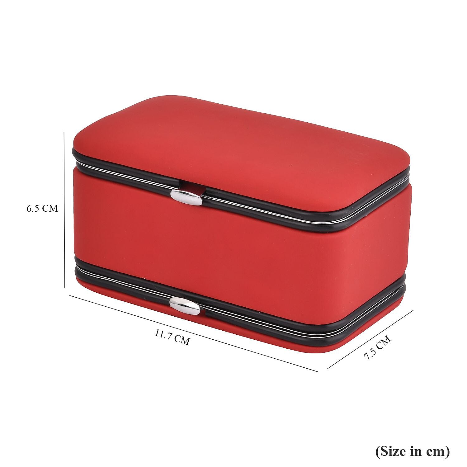 Mega Deal-  Jewellery Organizer with 6 Manicure Set with a  Bracelet (Size 7.5 cm) - Red