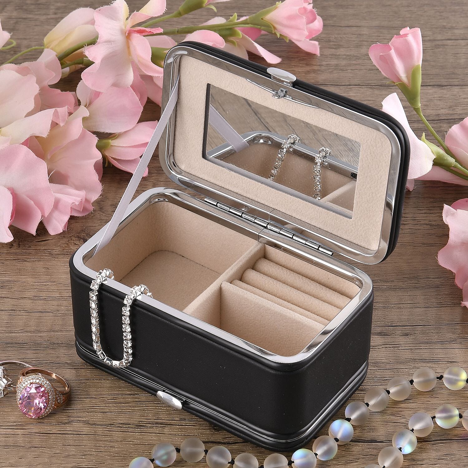 Mega Deal-  Jewellery Organizer with 6 Manicure Set with a  Bracelet (Size 7.5) - Black