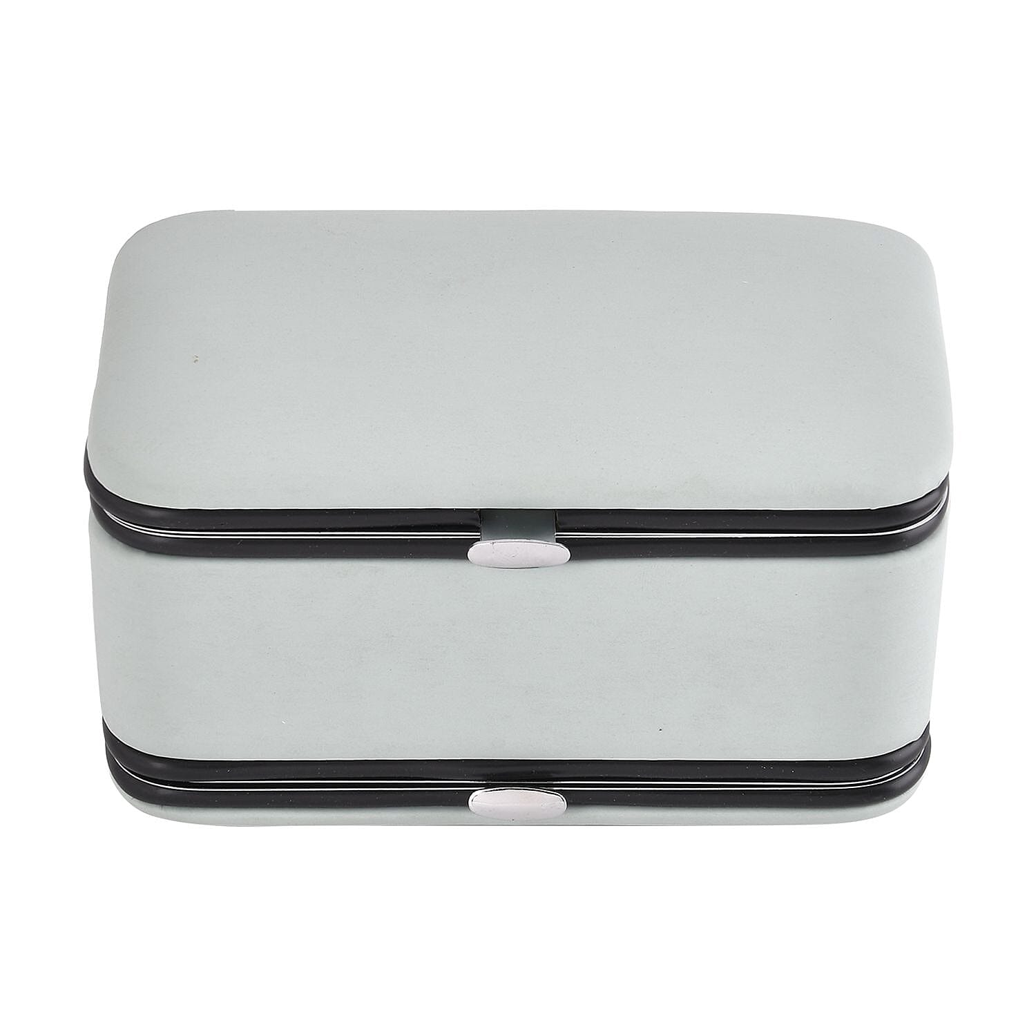 Jewellery Organizer with 6 Manicure Set and 1 Crystal Studded Bracelet (Size 7.5 cm) - Blue