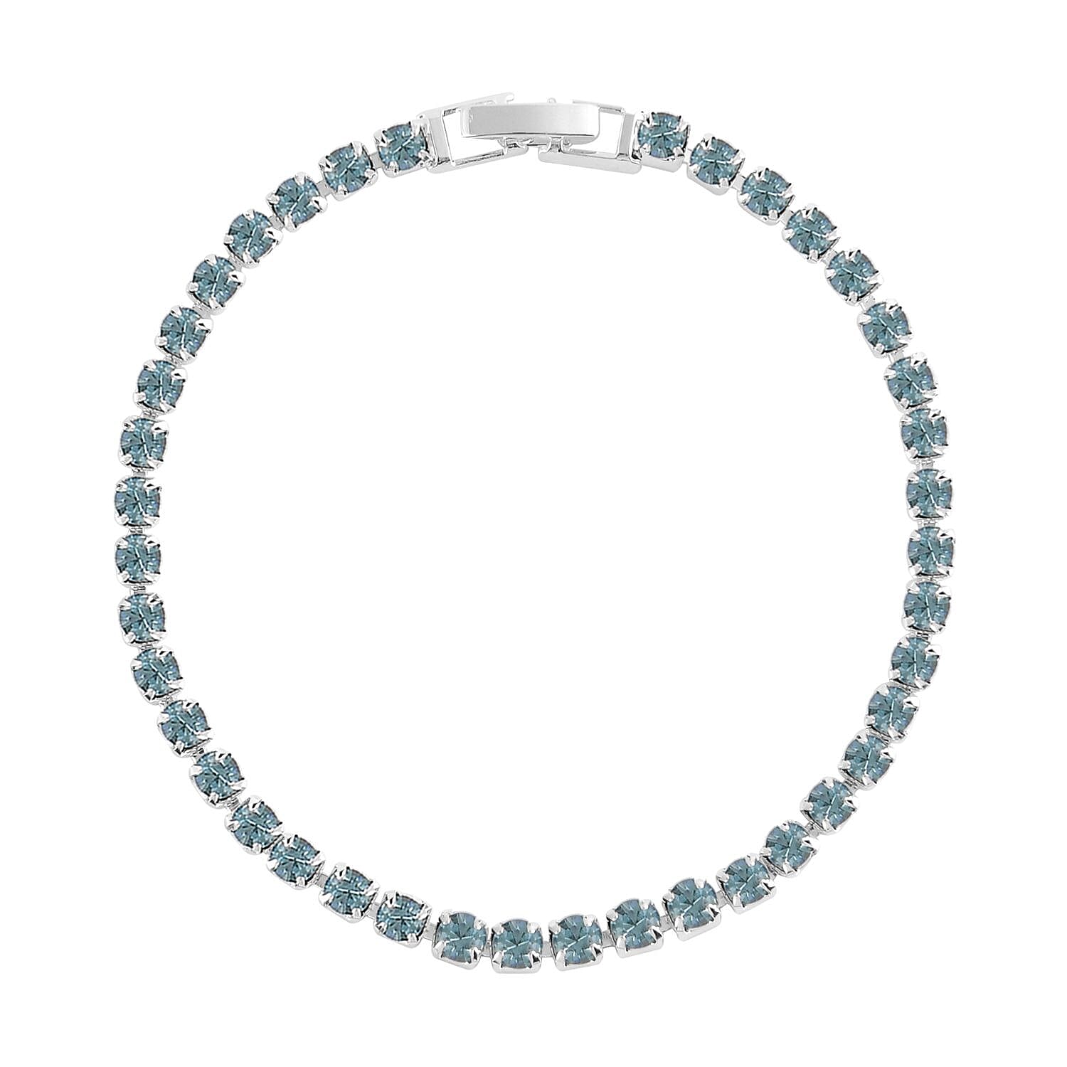 Jewellery Organizer with 6 Manicure Set and 1 Crystal Studded Bracelet (Size 7.5 cm) - Blue