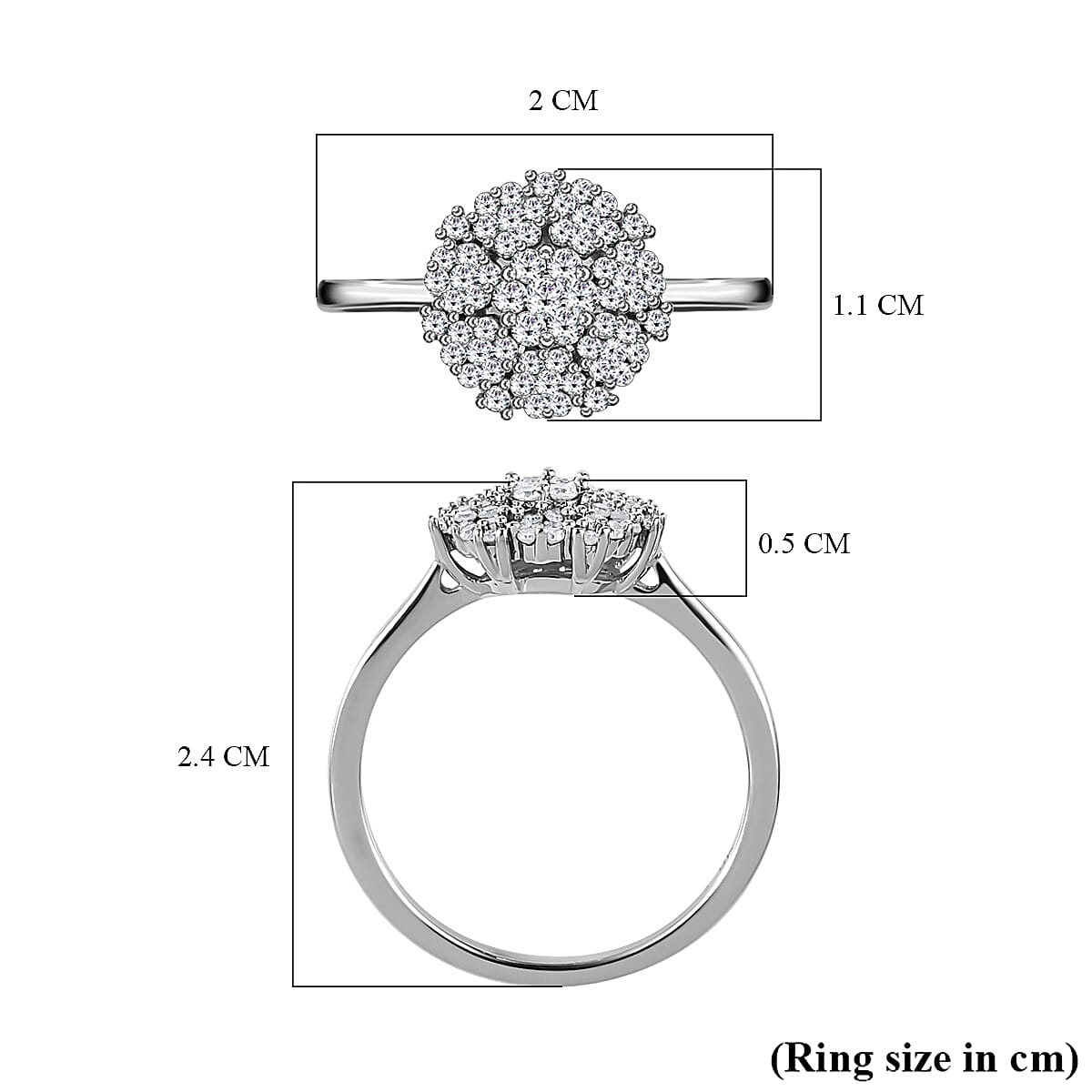 Close Out- 9K Gold Diamond (G-H) Cluster Ring
