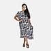 Closeout Deal Summer 100% Viscose Printed Maxi Kaftan Dress (One Size, 8-20)  - White and Black