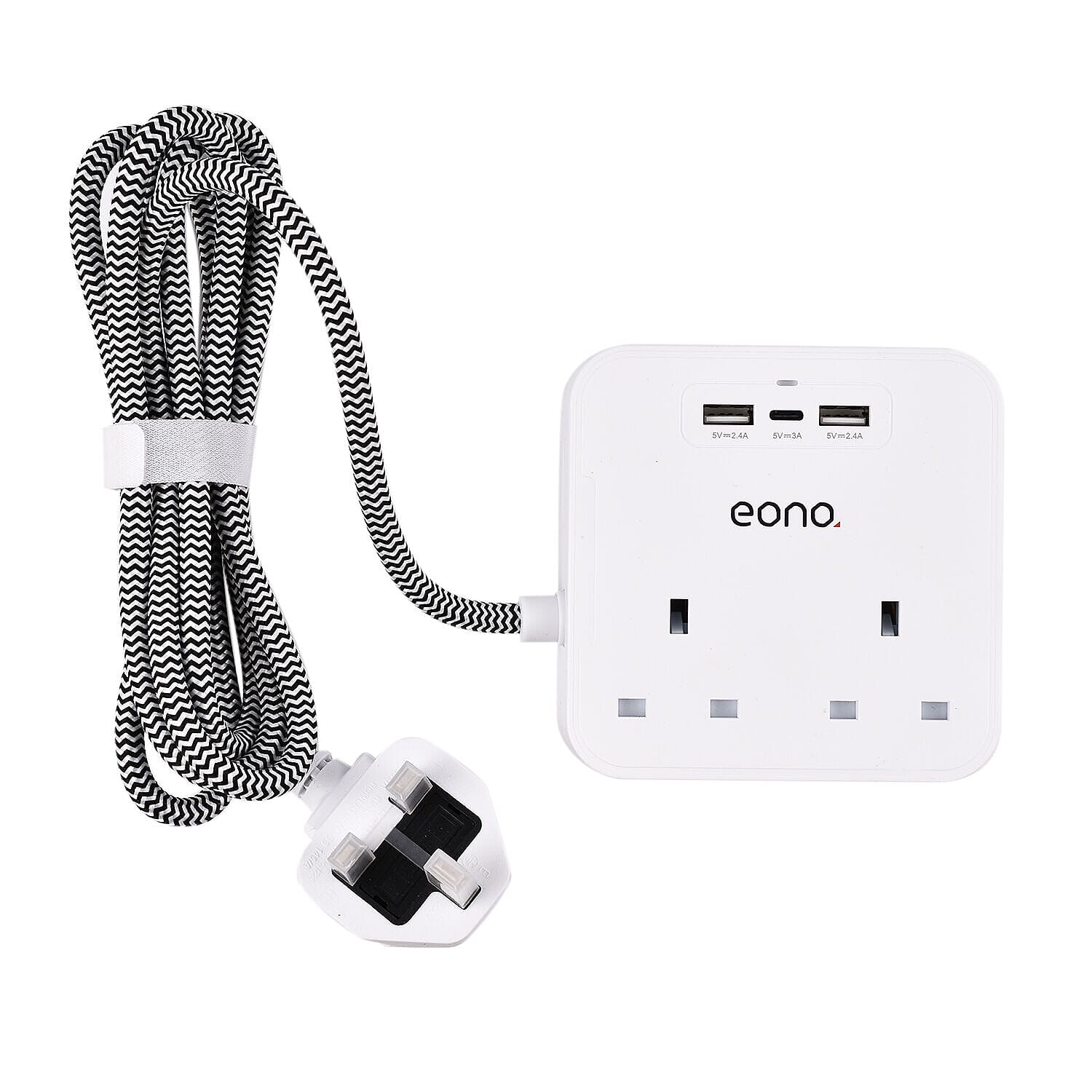 Close Out Deal - Extension Lead with USB (Cable Length - 180 cm)- White