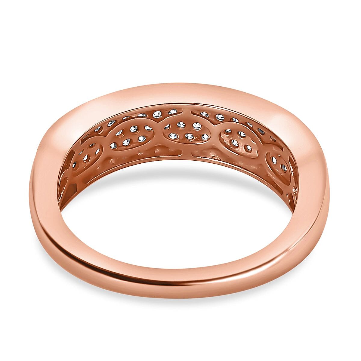 Moissanite Band Ring in Sterling Silver