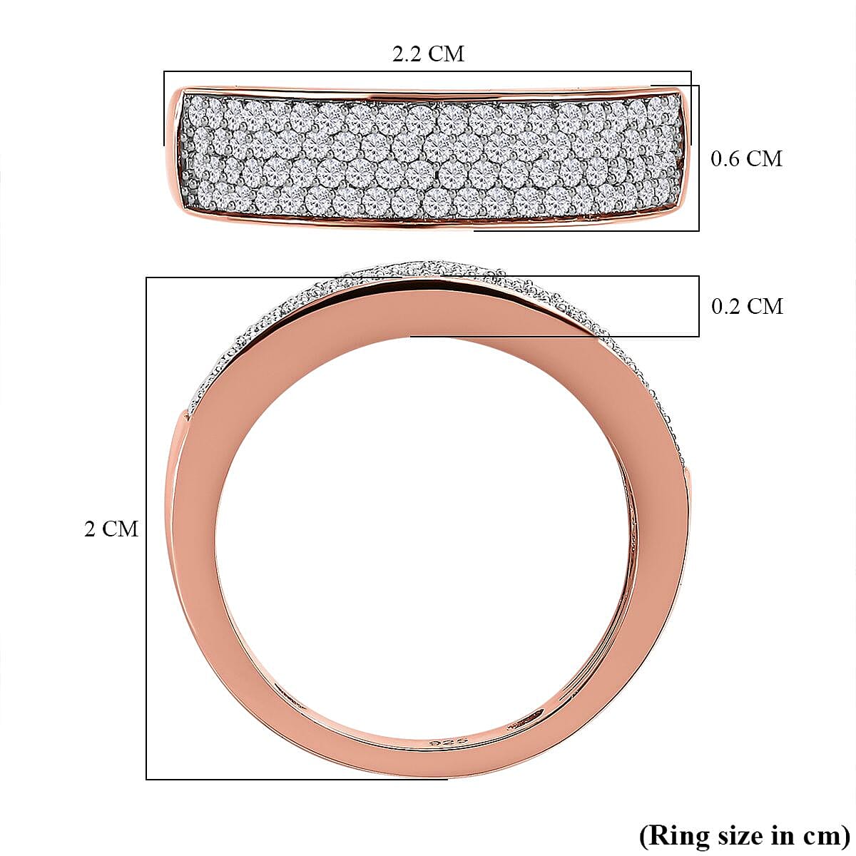 Moissanite Band Ring in Sterling Silver