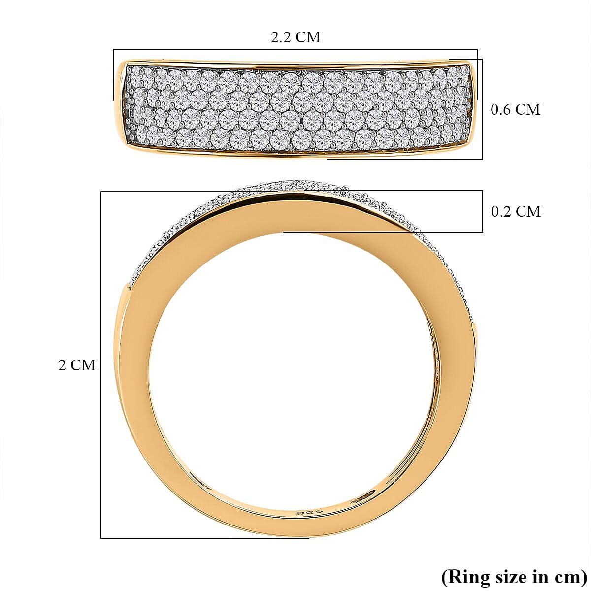 Moissanite Band Ring in Sterling Silver