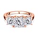 Moissanite 3 Stone Ring in Sterling Silve