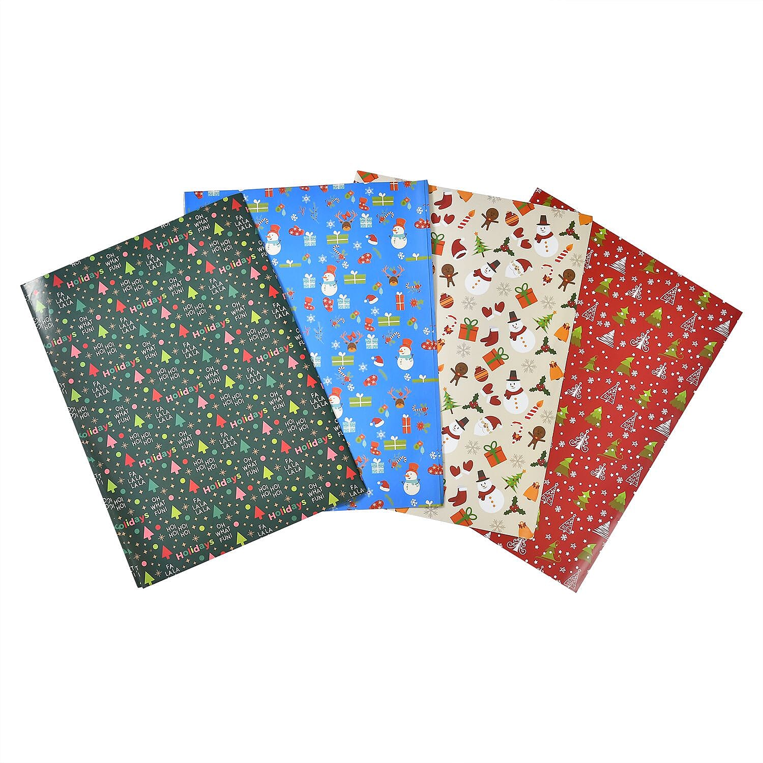 Set of 40 Pieces (10 Pieces x 4 Styles) Wrapping Papers (Size - 74x51 cm) - Multi