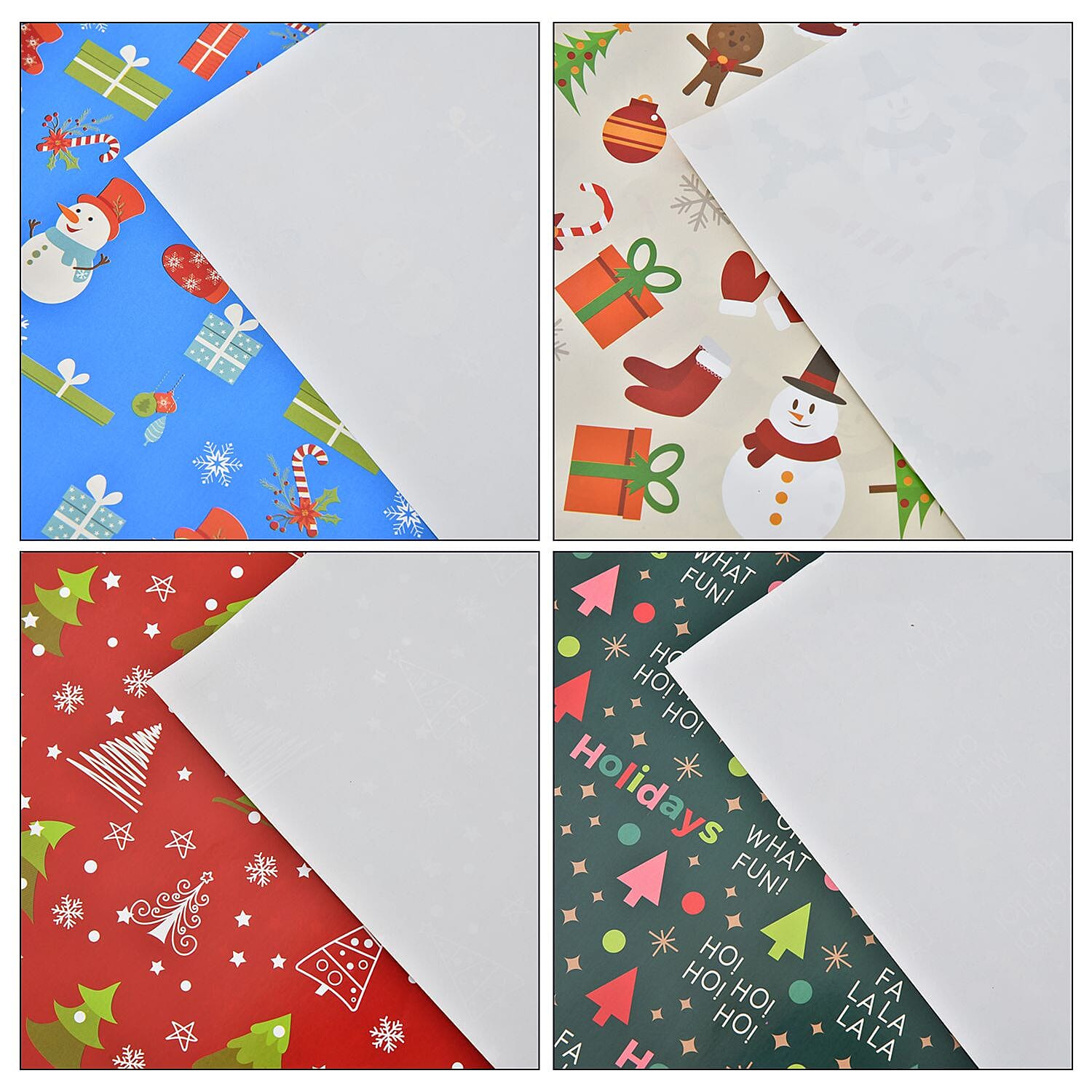 Set of 40 Pieces (10 Pieces x 4 Styles) Wrapping Papers (Size - 74x51 cm) - Multi