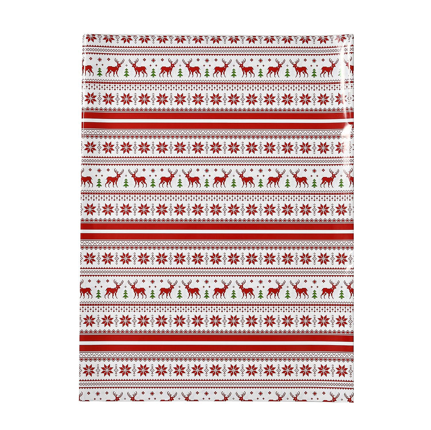 Set of 40 Pieces Christmas Theme Wrapping Paper (Size74x51cm) -  Red - White