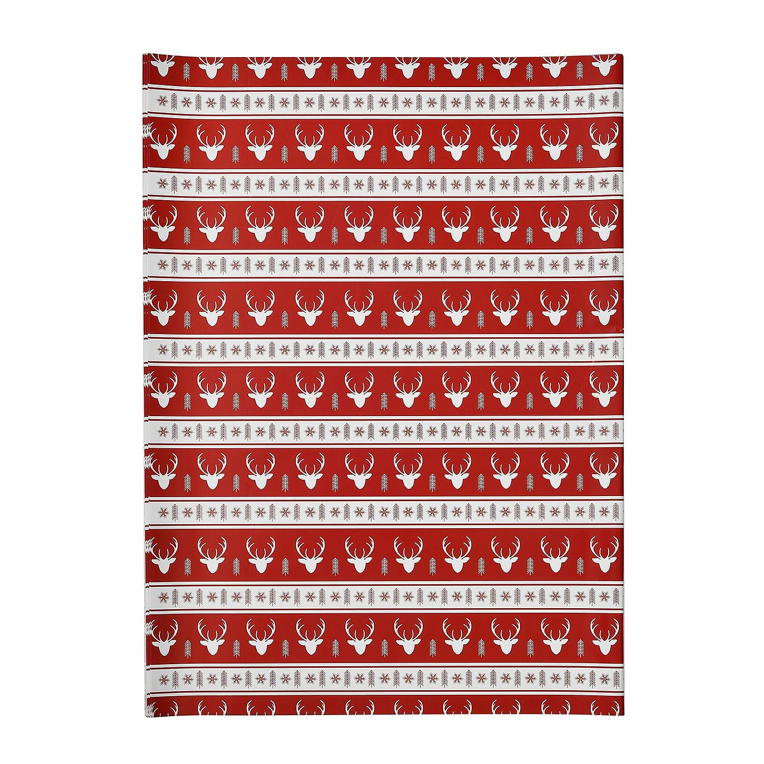 Set of 40 Pieces Christmas Theme Wrapping Paper (Size74x51cm) -  Red - White