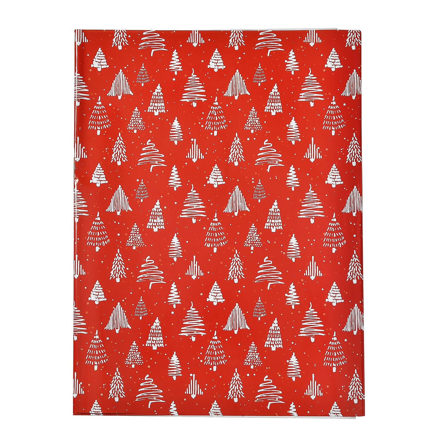 Set of 40 Pieces Christmas Theme Wrapping Paper (Size74x51cm) -  Red - White