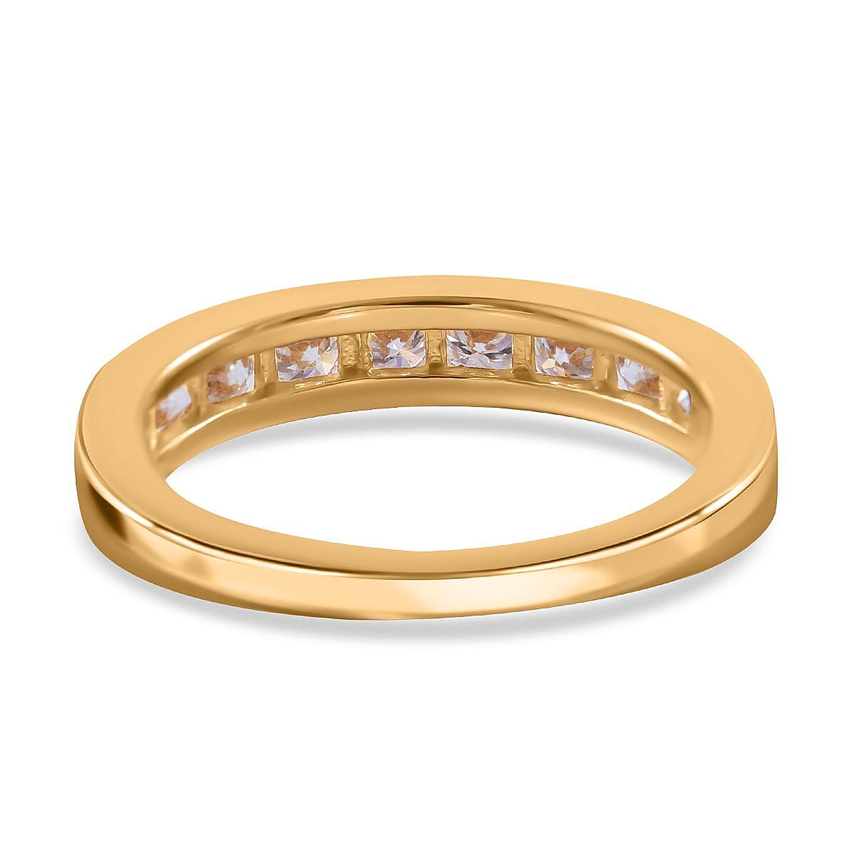 Moissanite Half Eternity Ring in Sterling Silver Moissanite Half Eternity Ring in Sterling Silver
