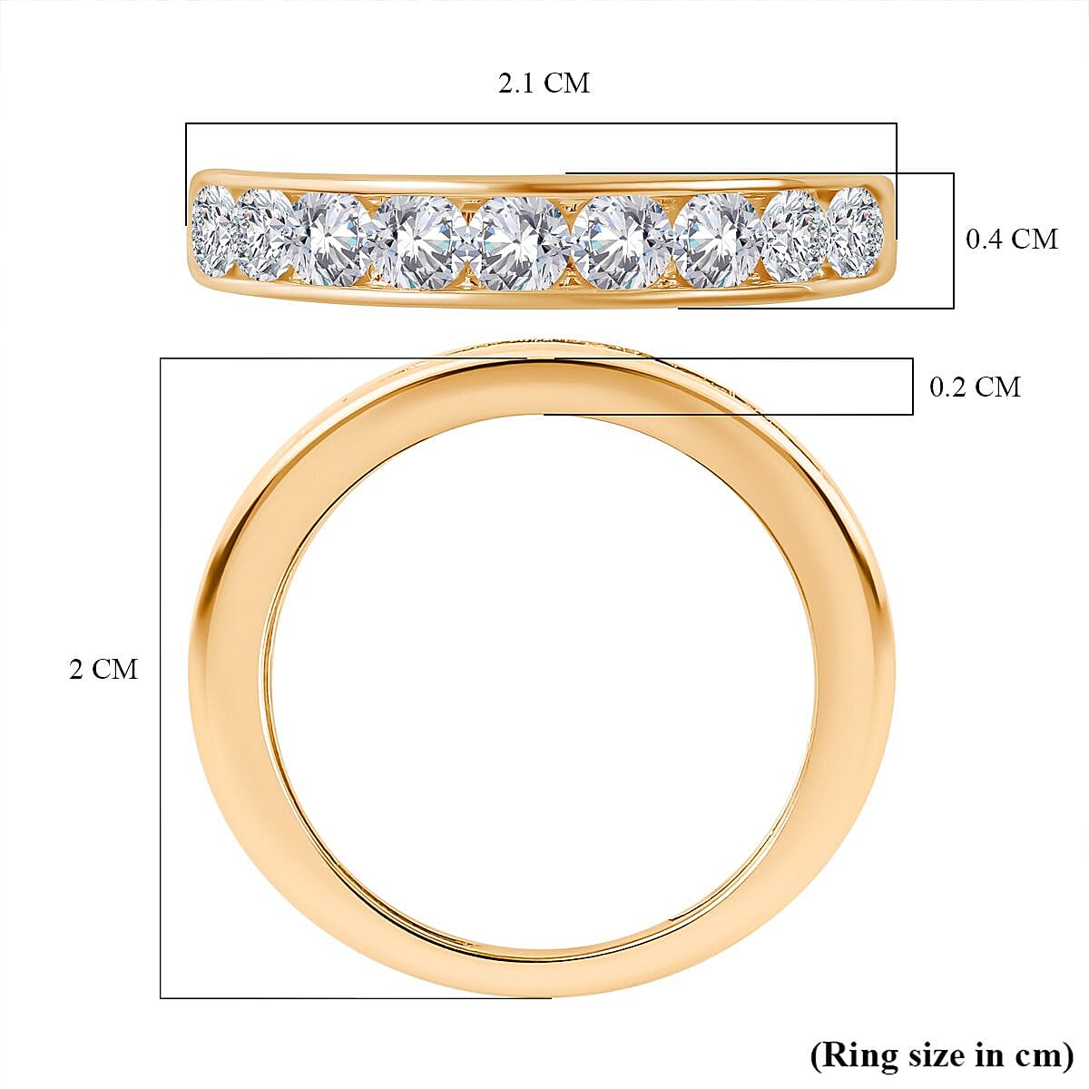 Moissanite Half Eternity Ring in Sterling Silver Moissanite Half Eternity Ring in Sterling Silver