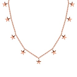 18K Vermeil Rose Gold Plated Sterling Silver Necklace (Size - 18) with Lobster Lock