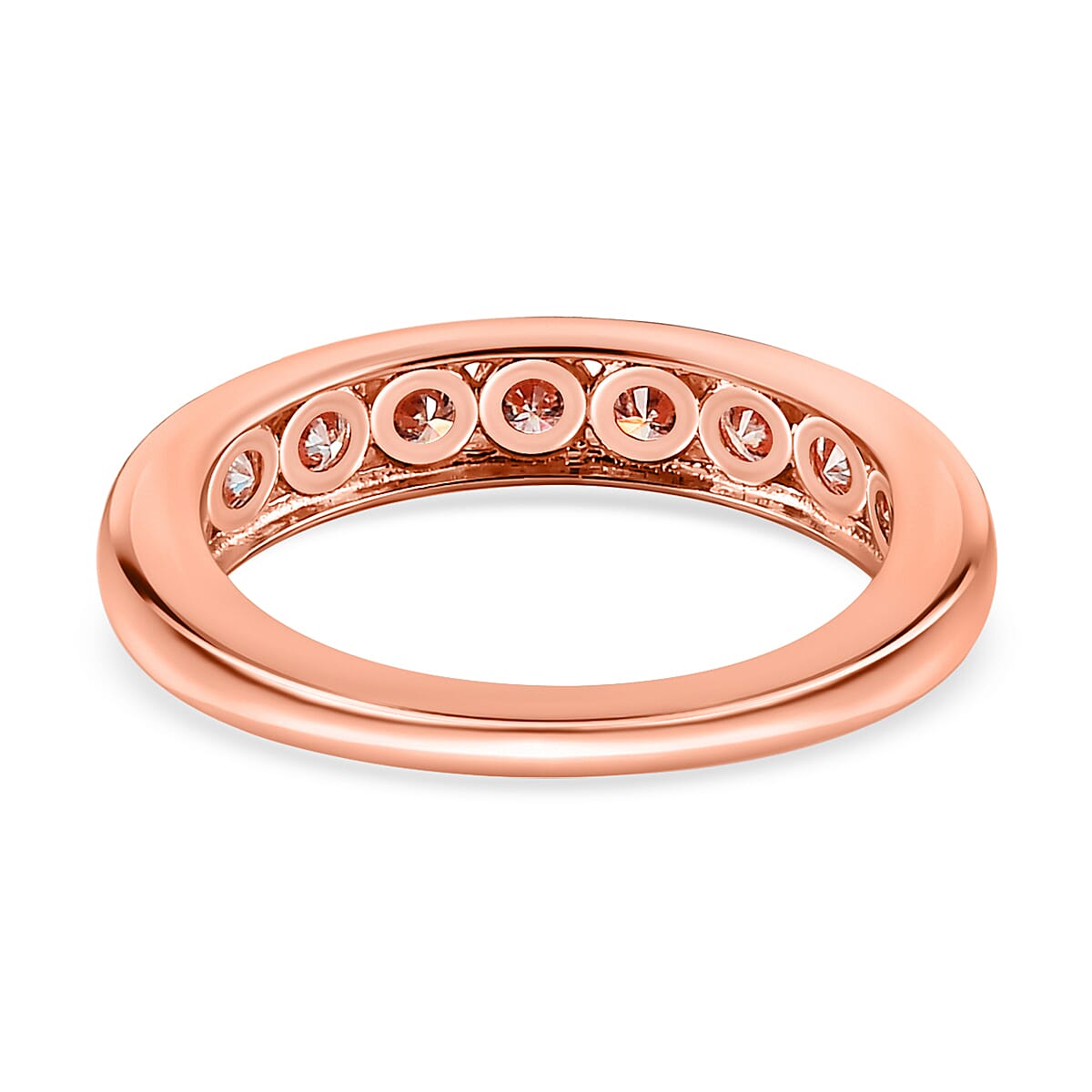 Moissanite Half Eternity Ring in Sterling Silver