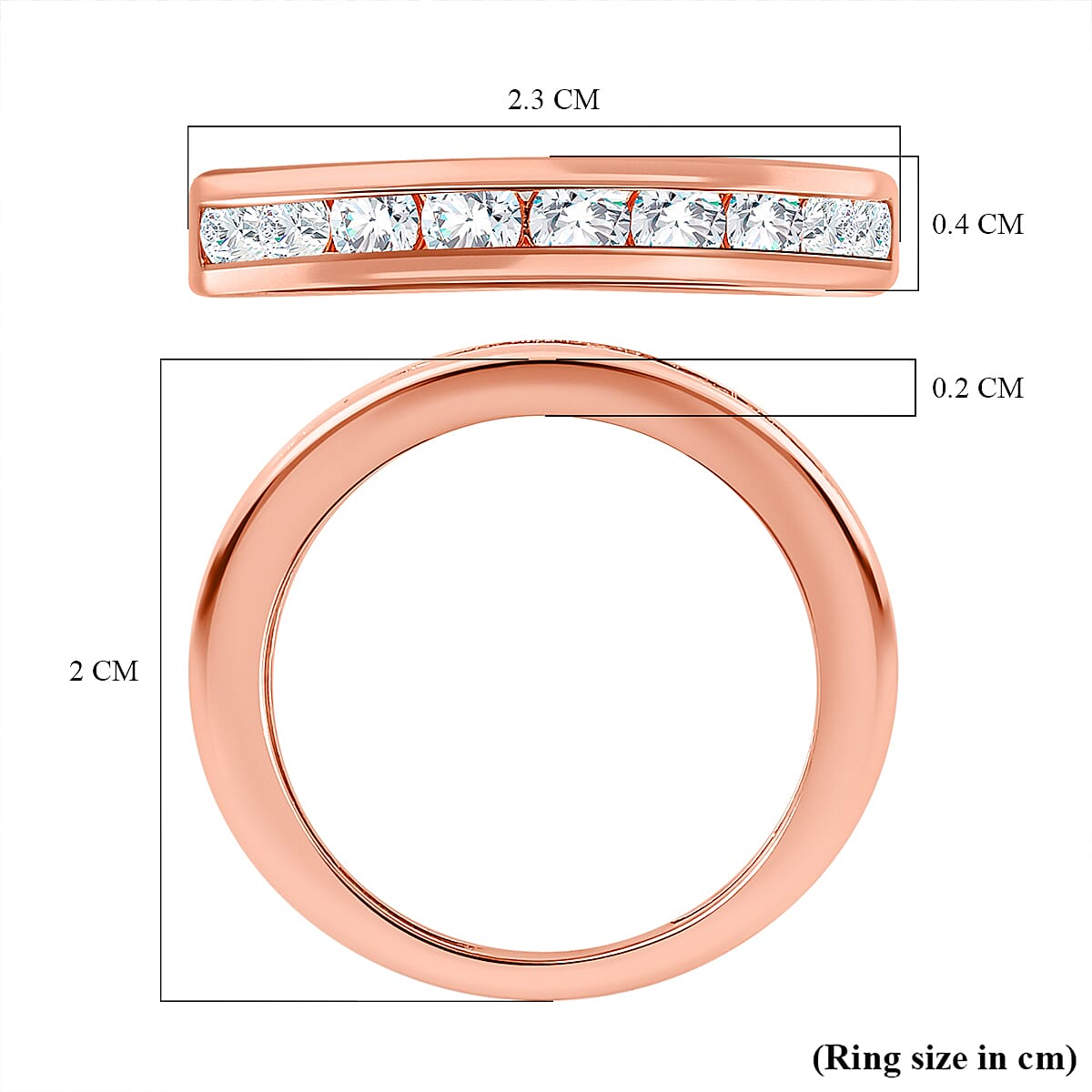 Moissanite Half Eternity Ring in Sterling Silver