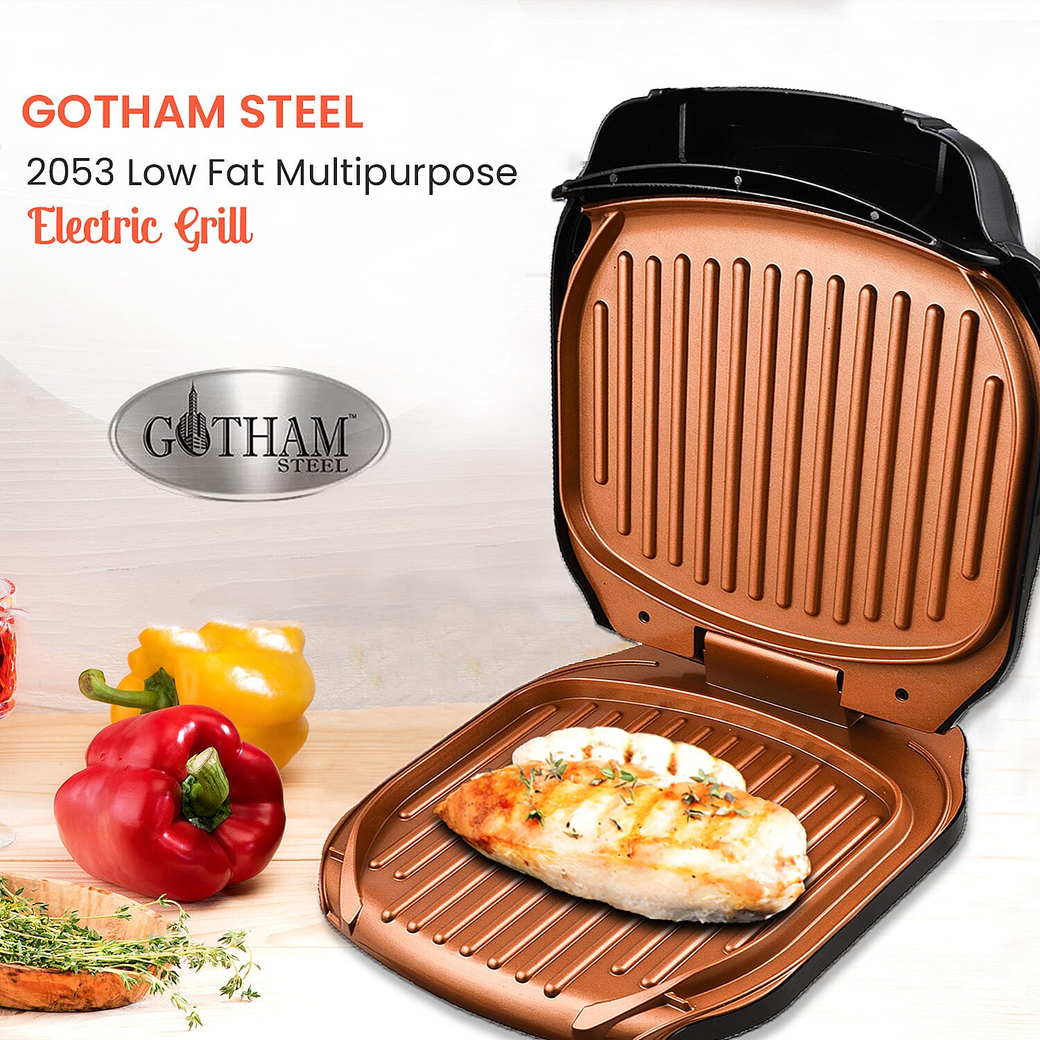 Gotham steel low outlet fat grill