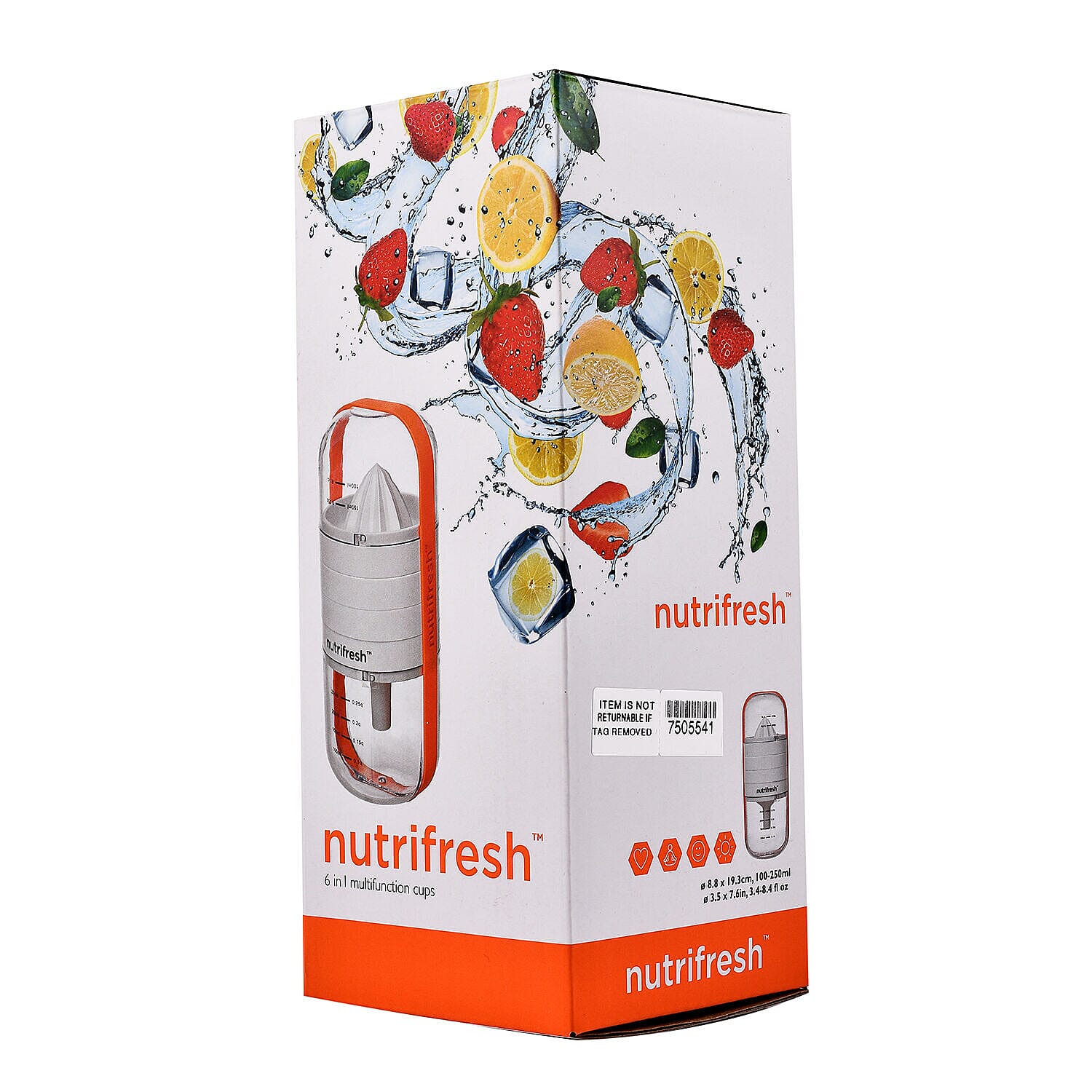 Nutrifresh 6 in 1 Multifunction Cups (Size 19x8 cm) - Orange