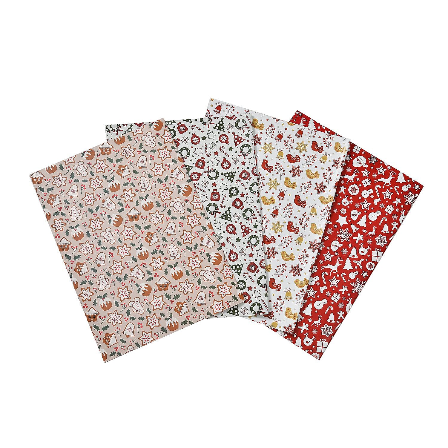 Set of 40 Pieces (10 Pieces x 4 Styles) Wrapping Papers (Size - 74x51 cm) - Multi