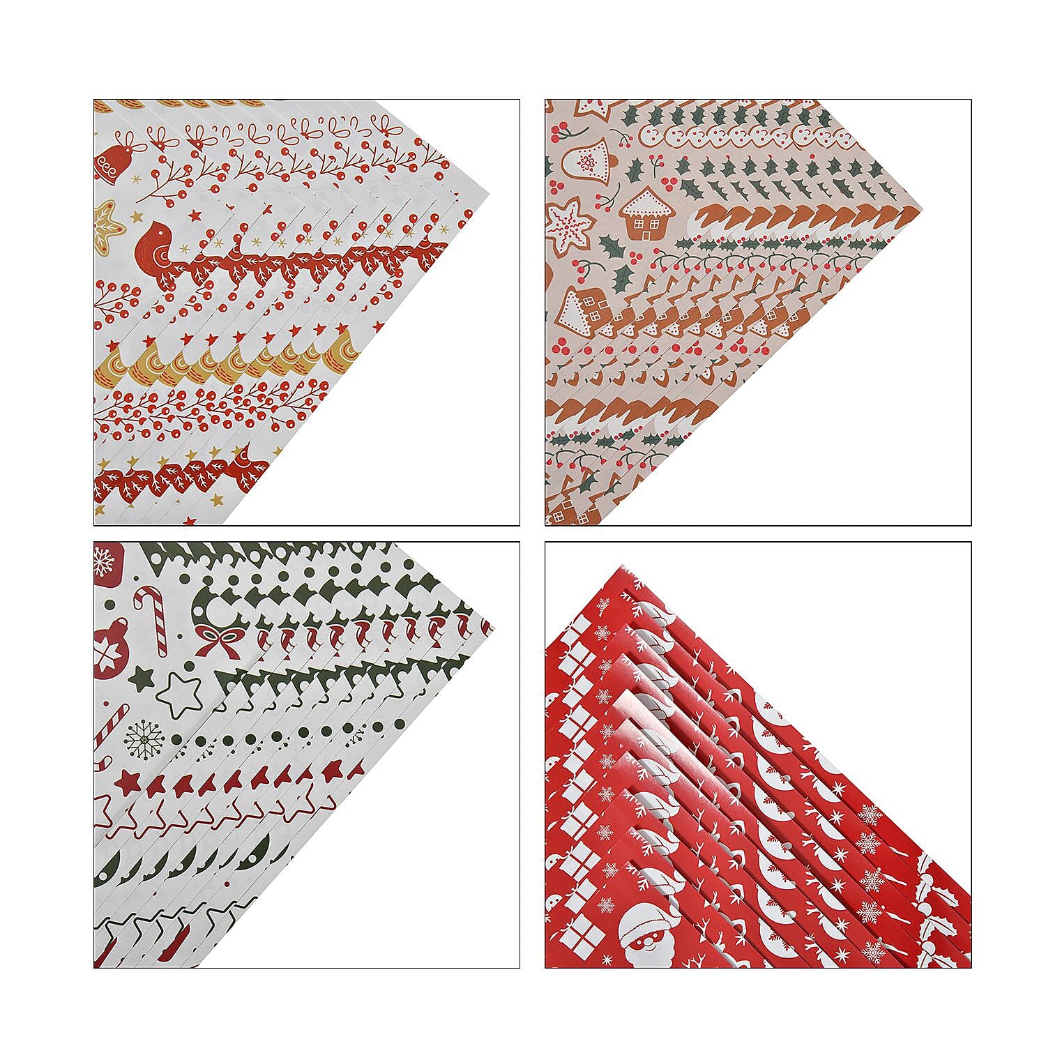 Set of 40 Pieces (10 Pieces x 4 Styles) Wrapping Papers (Size - 74x51 cm) - Multi