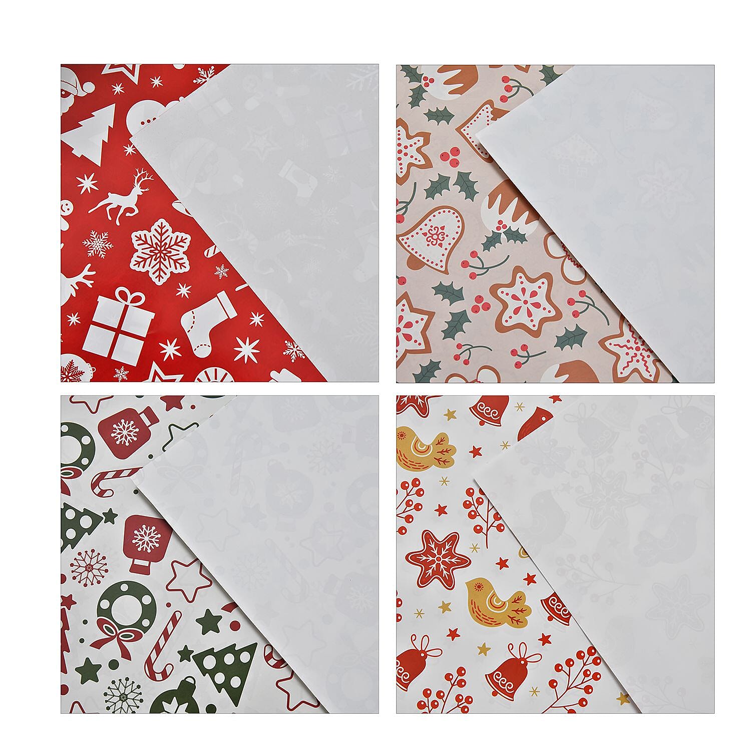 Set of 40 Pieces (10 Pieces x 4 Styles) Wrapping Papers (Size - 74x51 cm) - Multi