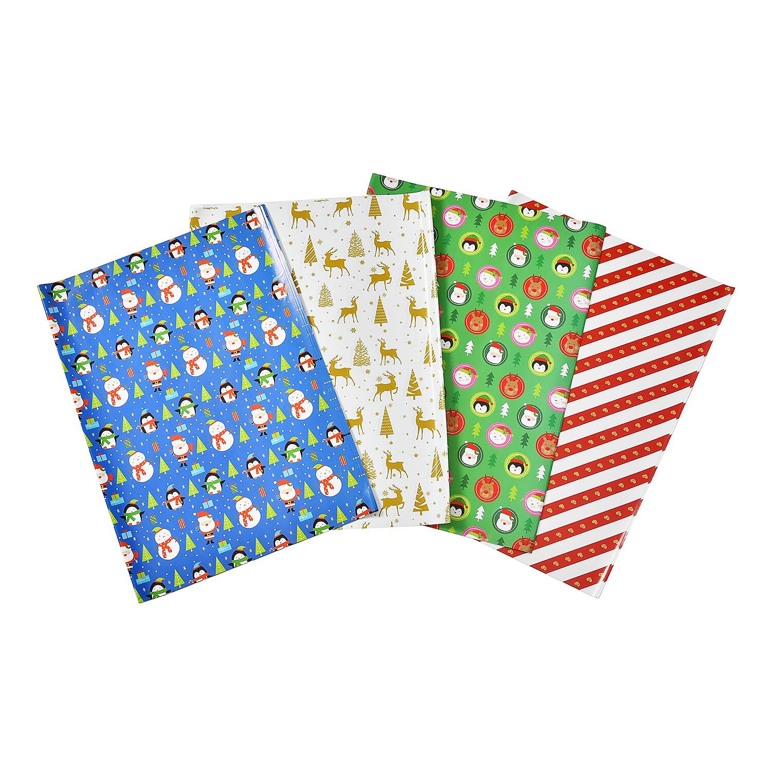 Set of 40 Pieces (10 Pieces x 4 Styles) Wrapping Papers (Size - 74x51 cm) - Multi