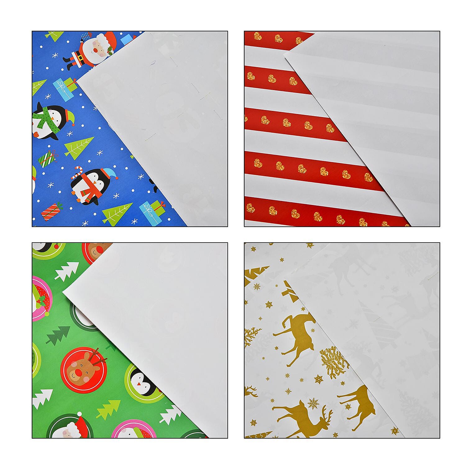 Set of 40 Pieces (10 Pieces x 4 Styles) Wrapping Papers (Size - 74x51 cm) - Multi