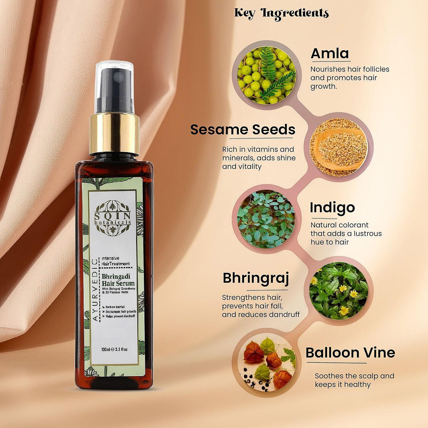 Bhringadi Ayurvedic Hair Serum - 100ml