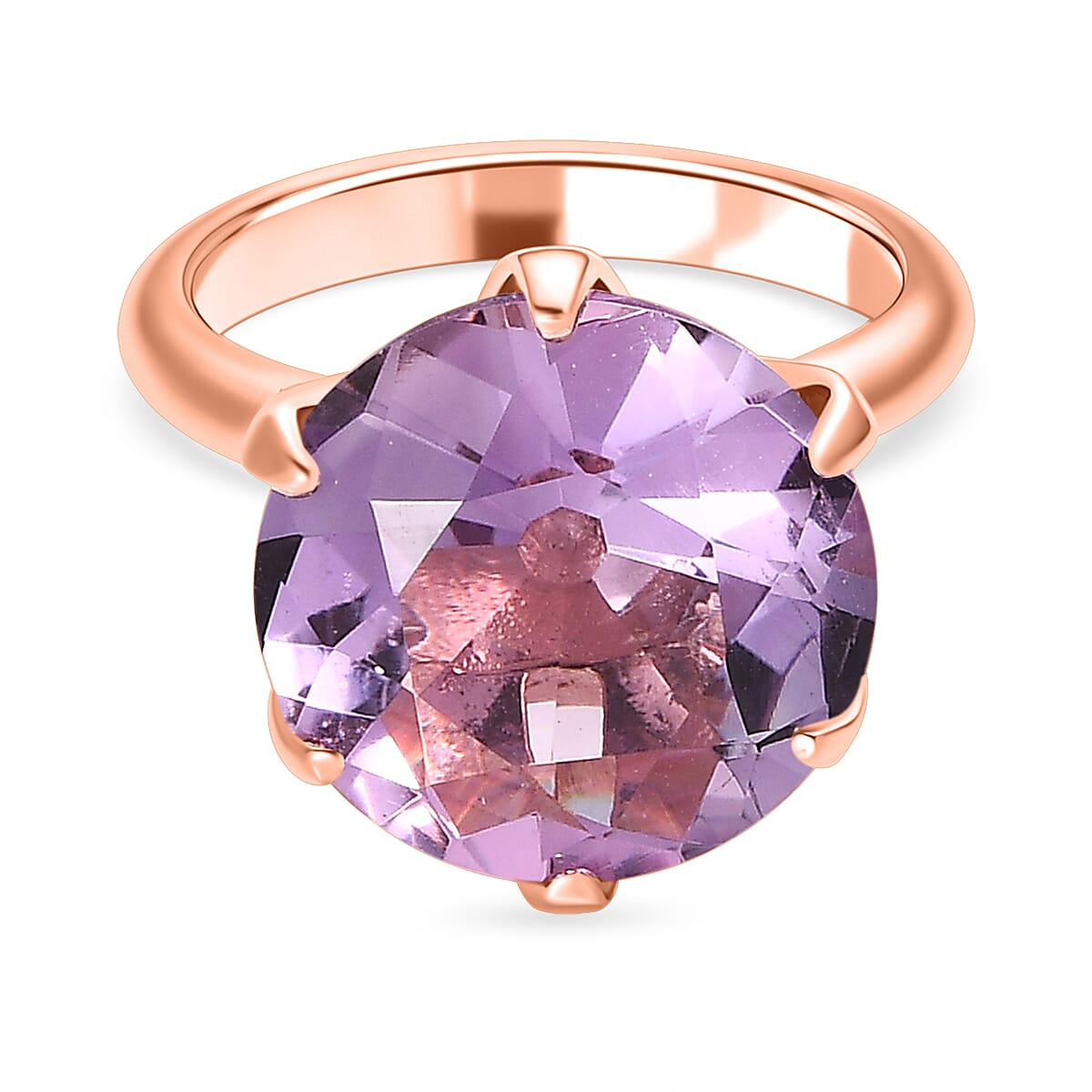 Amethyst simple line detail stacking solitaire ring, UK size M, available in other buying sizes and gemstones to order