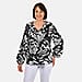 100% Viscose Long Sleeves Abstract Top (Size M) - Orange