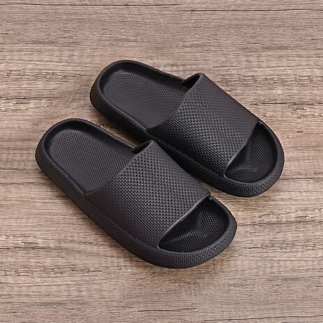 Eva Sliders (Size UK 3-4) - Black